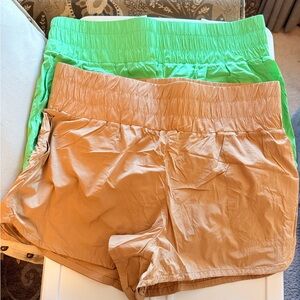 JoyLab 3inch, Green and Tan Women Shorts (BundlePrice)